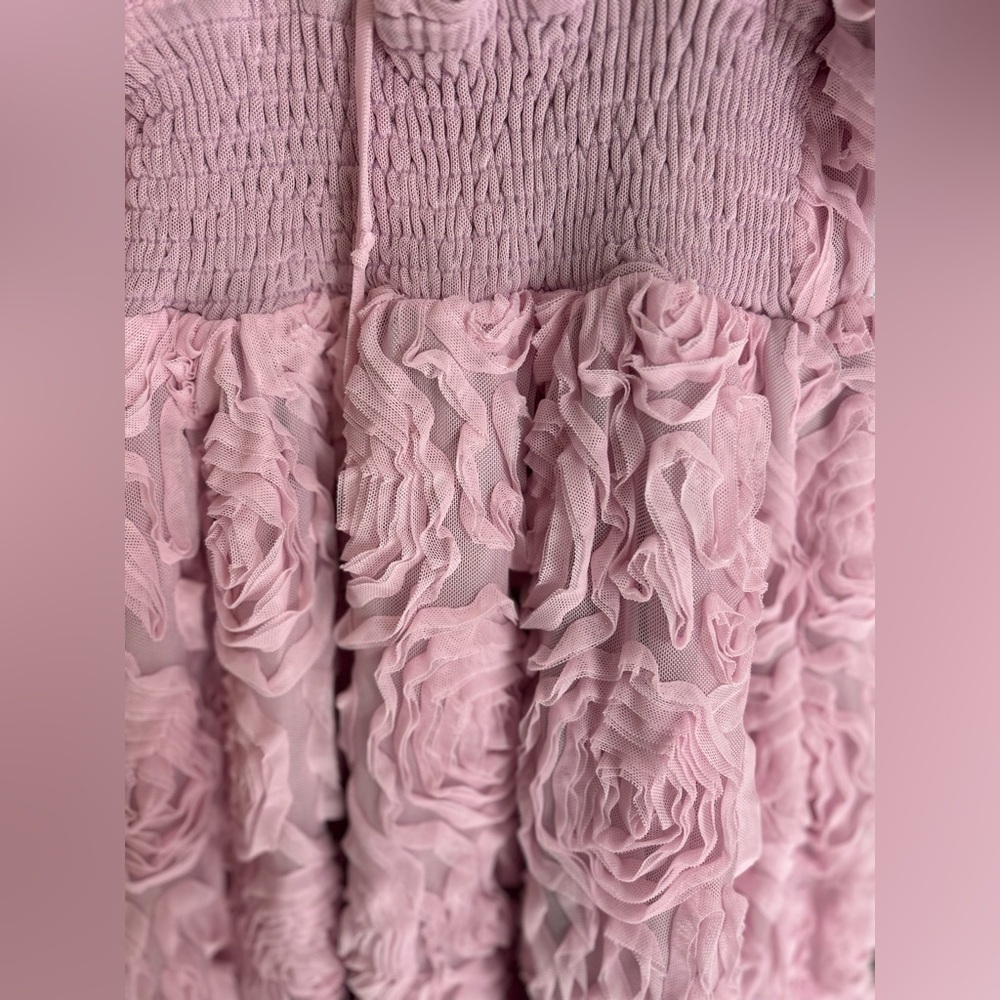 💗 Show Me Your Mumu Smitten Dress – Rosette Textured Mini – Pink – Size M – NWT💗 - Picture 6 of 13